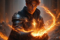 Elemental Mages,handsome men,fantasy,and magic,brought to life through the magic of AI