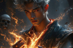 Elemental Mages,handsome men,fantasy,and magic,brought to life through the magic of AI