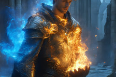 Elemental Mages,handsome men,fantasy,and magic,brought to life through the magic of AI