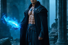 Elemental Mages,handsome men,fantasy,and magic,brought to life through the magic of AI