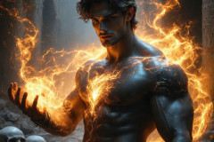 Elemental Mages,handsome men,fantasy,and magic,brought to life through the magic of AI