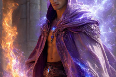 Elemental Mages,handsome men,fantasy,and magic,brought to life through the magic of AI