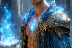 Elemental Mages,handsome men,fantasy,and magic,brought to life through the magic of AI