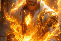 Elemental Mages,handsome men,fantasy,and magic,brought to life through the magic of AI