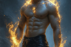 Elemental Mages,handsome men,fantasy,and magic,brought to life through the magic of AI