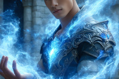 Elemental Mages,handsome men,fantasy,and magic,brought to life through the magic of AI