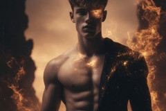 Elemental Mages,handsome men,fantasy,and magic,brought to life through the magic of AI