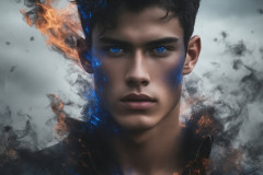 Elemental Mages,handsome men,fantasy,and magic,brought to life through the magic of AI