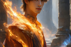 Elemental Mages,handsome men,fantasy,and magic,brought to life through the magic of AI