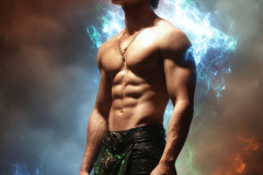 Elemental Mages,handsome men,fantasy,and magic,brought to life through the magic of AI