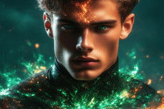 Elemental Mages,handsome men,fantasy,and magic,brought to life through the magic of AI