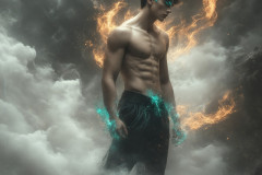 Elemental Mages,handsome men,fantasy,and magic,brought to life through the magic of AI