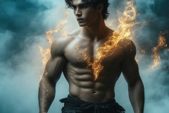 Elemental Mages,handsome men,fantasy,and magic,brought to life through the magic of AI