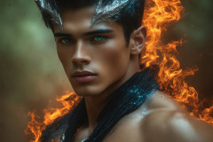 Elemental Mages,handsome men,fantasy,and magic,brought to life through the magic of AI