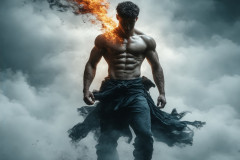 Elemental Mages,handsome men,fantasy,and magic,brought to life through the magic of AI