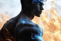 Elemental Mages,handsome men,fantasy,and magic,brought to life through the magic of AI