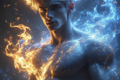Elemental Mages,handsome men,fantasy,and magic,brought to life through the magic of AI