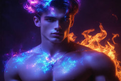 Elemental Mages,handsome men,fantasy,and magic,brought to life through the magic of AI