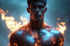 Elemental Mages,handsome men,fantasy,and magic,brought to life through the magic of AI