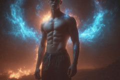 Elemental Mages,handsome men,fantasy,and magic,brought to life through the magic of AI