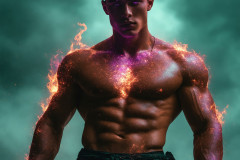 Elemental Mages,handsome men,fantasy,and magic,brought to life through the magic of AI