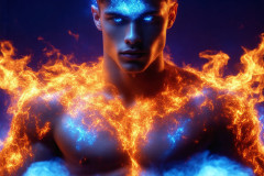 Elemental Mages,handsome men,fantasy,and magic,brought to life through the magic of AI