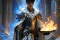 Elemental Mages,handsome men,fantasy,and magic,brought to life through the magic of AI