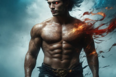 Elemental Mages,handsome men,fantasy,and magic,brought to life through the magic of AI