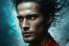 Elemental Mages,handsome men,fantasy,and magic,brought to life through the magic of AI