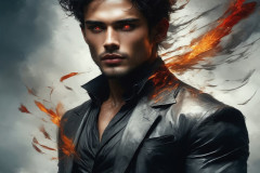 Elemental Mages,handsome men,fantasy,and magic,brought to life through the magic of AI