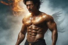 Elemental Mages,handsome men,fantasy,and magic,brought to life through the magic of AI