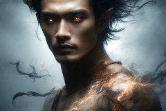 Elemental Mages,handsome men,fantasy,and magic,brought to life through the magic of AI