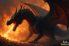 Majestic Dragons,shimmering in the moonlight.