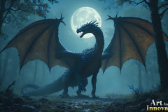 Majestic Dragons,shimmering in the moonlight.
