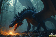 Majestic Dragons,shimmering in the moonlight.