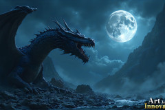 Majestic Dragons,shimmering in the moonlight.