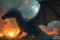 Majestic Dragons,shimmering in the moonlight.