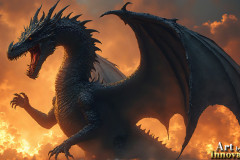 Majestic Dragons,shimmering in the moonlight.