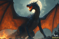 Majestic Dragons,shimmering in the moonlight.