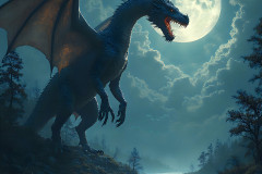 Majestic Dragons,shimmering in the moonlight.