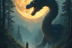 Majestic Dragons,shimmering in the moonlight.