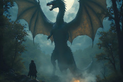 Majestic Dragons,shimmering in the moonlight.