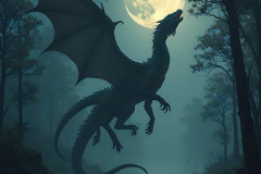 Majestic Dragons,shimmering in the moonlight.