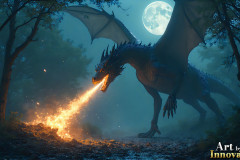 Majestic Dragons,shimmering in the moonlight.