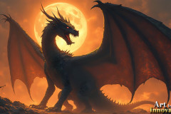 Majestic Dragons,shimmering in the moonlight.