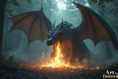 Majestic Dragons,shimmering in the moonlight.