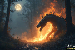 Majestic Dragons,shimmering in the moonlight.