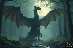 Majestic Dragons,shimmering in the moonlight.