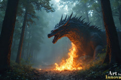 Majestic Dragons,shimmering in the moonlight.