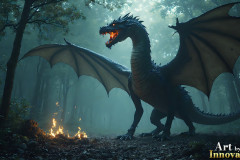 Majestic Dragons,shimmering in the moonlight.